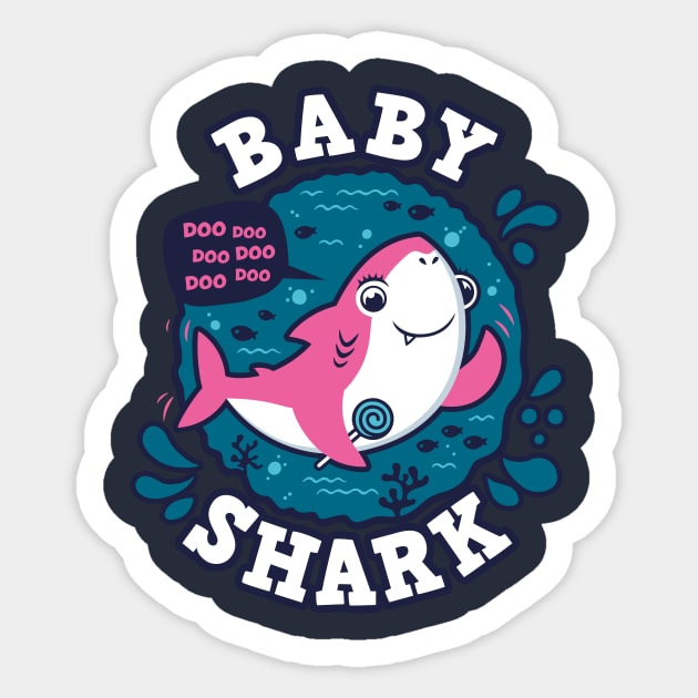 Baby Shark Girl (trace) Sticker by Olipop